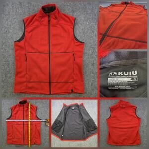 KUIU Vest Mens XL Orange Peloton 240 Wind Resistant Fleece Full Zip Hunting